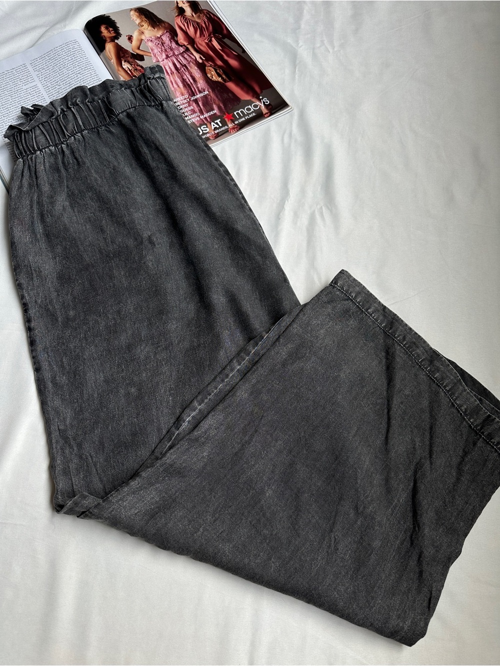 Jane and Delancey Wide-Leg Grey Paperbag Waist Pants - Picture 7 of 14